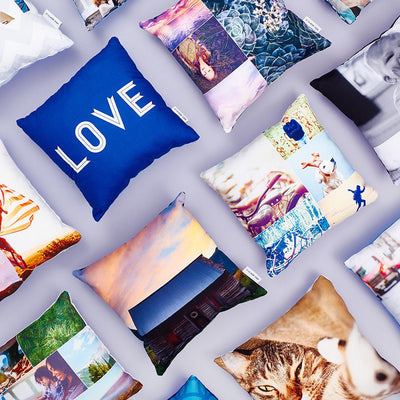 Husa perna mata alb+rosu 40x40 TH15-12 - Green Print