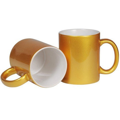 Cana sidefata aurie sublimabila + cutie individuala A0221 - Green Print