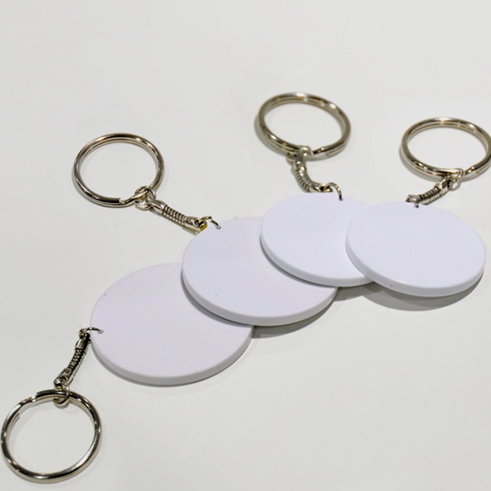 Breloc plastic rotund sublimabil BRP4 - Green Print