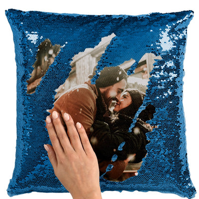Husa perna cu paiete sublimabile albastra