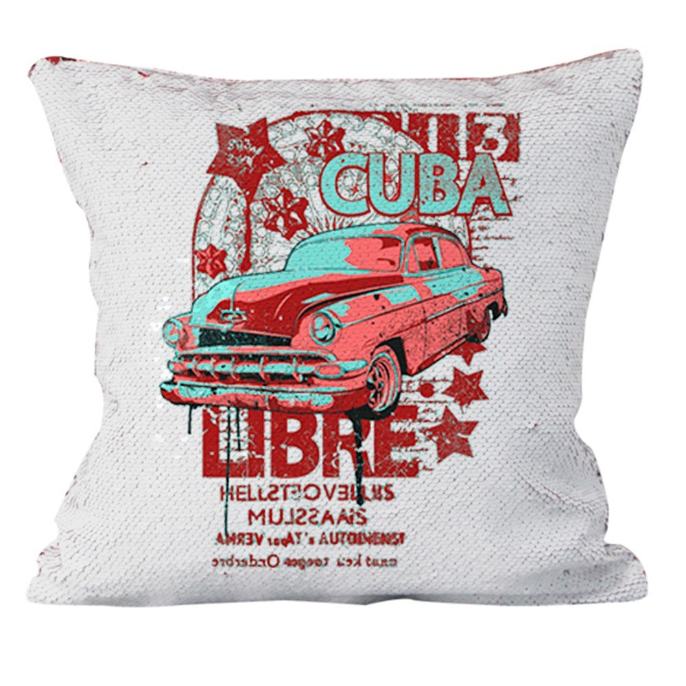 Husa perna cu paiete sublimabila aurie 40x40 THG21 - Green Print