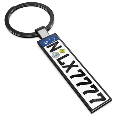 Breloc metalic insertie foto AUTO negru