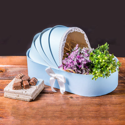 Cutie landou albastru