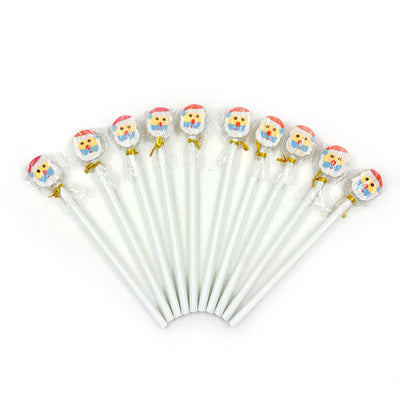 Creion cu guma model Mos Craciun - set 10buc