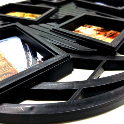 Rama foto colaj negru Harta Lumii 5 poze L051 - Green Print