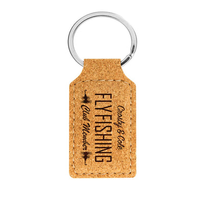 Breloc din pluta naturala dreptunghi KO4053S1981 - Green Print