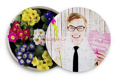 Puzzle rotund sublimabil PZ-2000 - Green Print