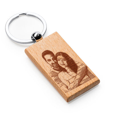 Breloc din lemn dreptunghi KO4092S1981 - Green Print