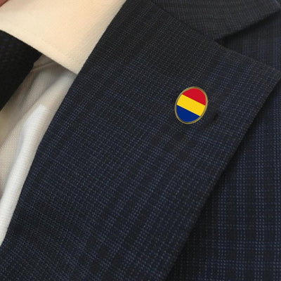 Pin metalic auriu sublimabil oval MXZ2532T - Green Print