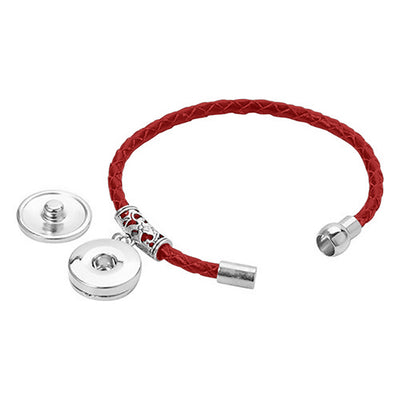 Bratara de piele cu pandantiv sublimabil - rosie