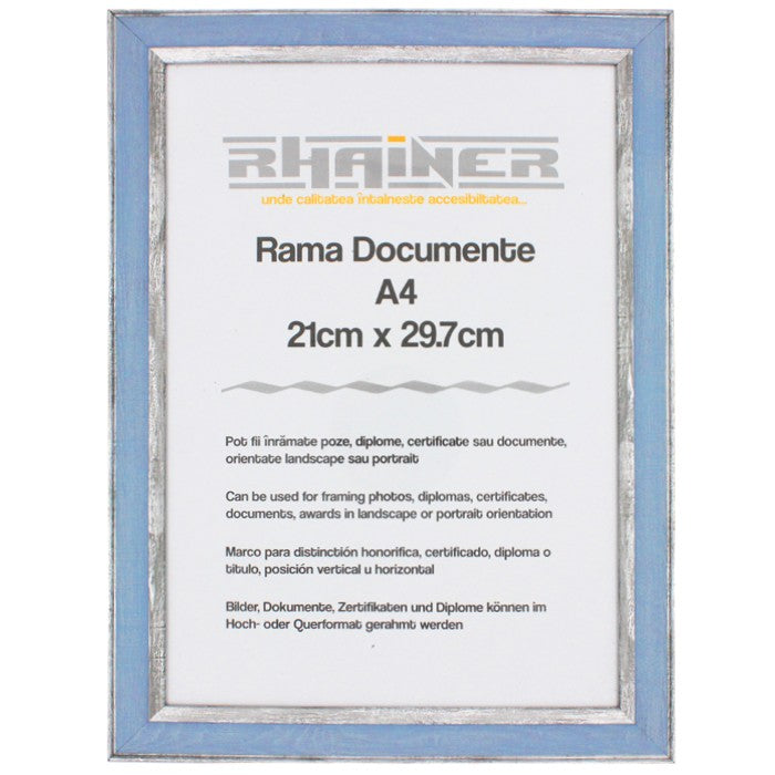 Rama foto Alicante albastru+argintiu A4