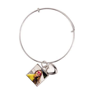 Bratara metalica cu pandantiv de sublimare - patrat