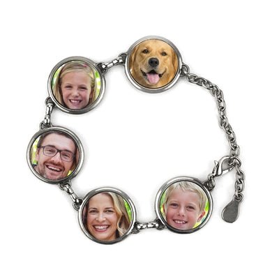 Bratara metalica cu 5 pandantive sublimabile - rotunde