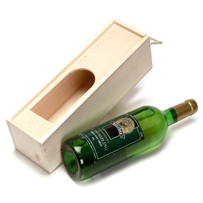 Cutie din lemn pentru sticla de vin cu fereastra si maner WD101035-1 - Green Print