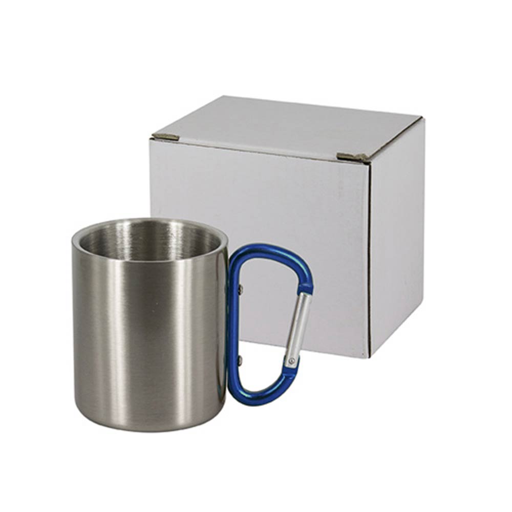 Cana metal inox sublimabila cu maner albastru
