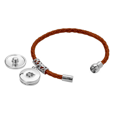 Bratara de piele cu pandantiv sublimabil - maro NAB05-B - Green Print