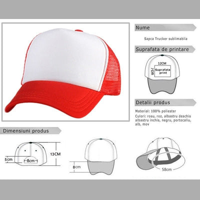 Sapca albastru deschis sublimabila Trucker TS2-15 - Green Print