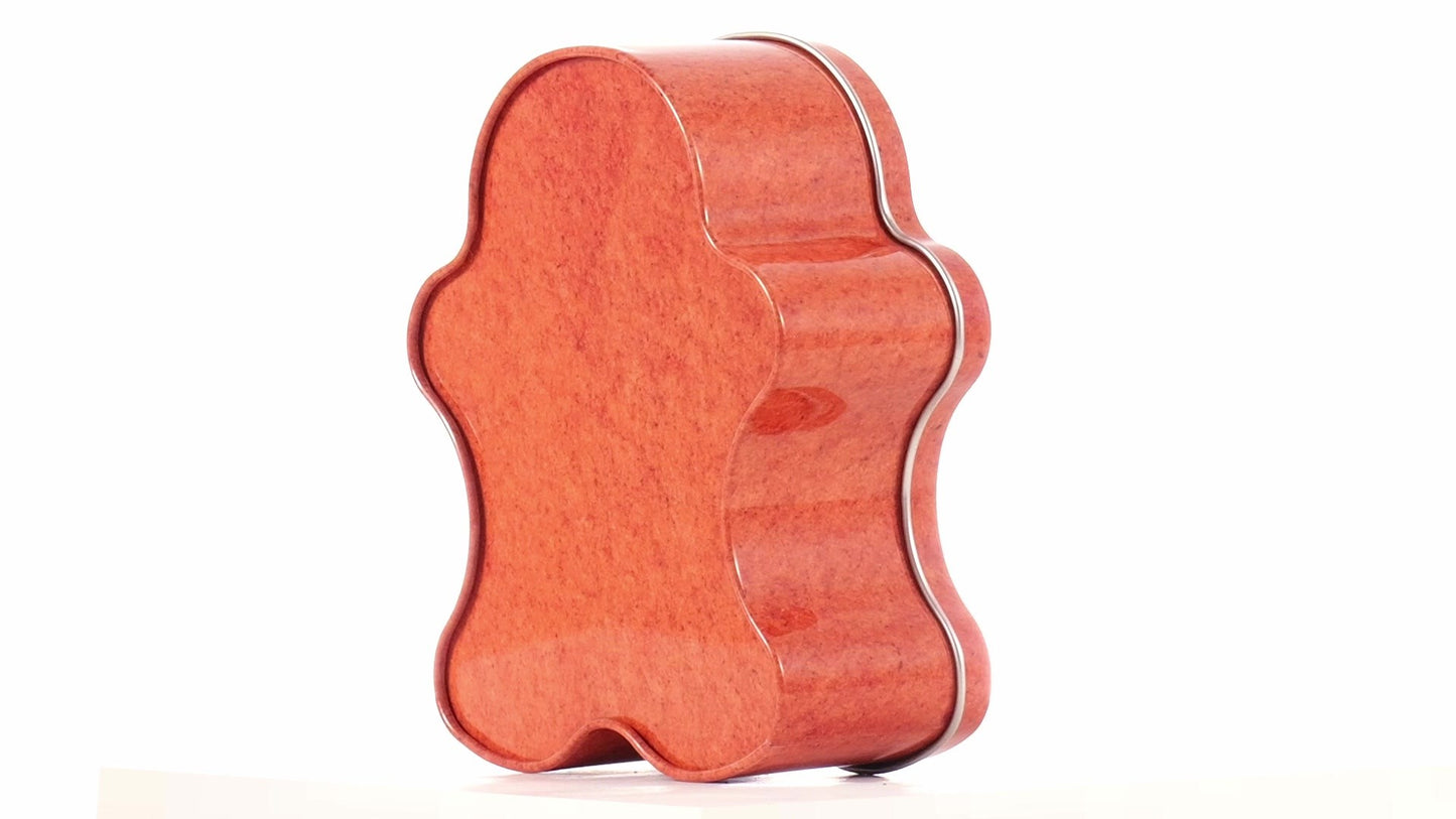 Metal box in the shape of a gingerbread man