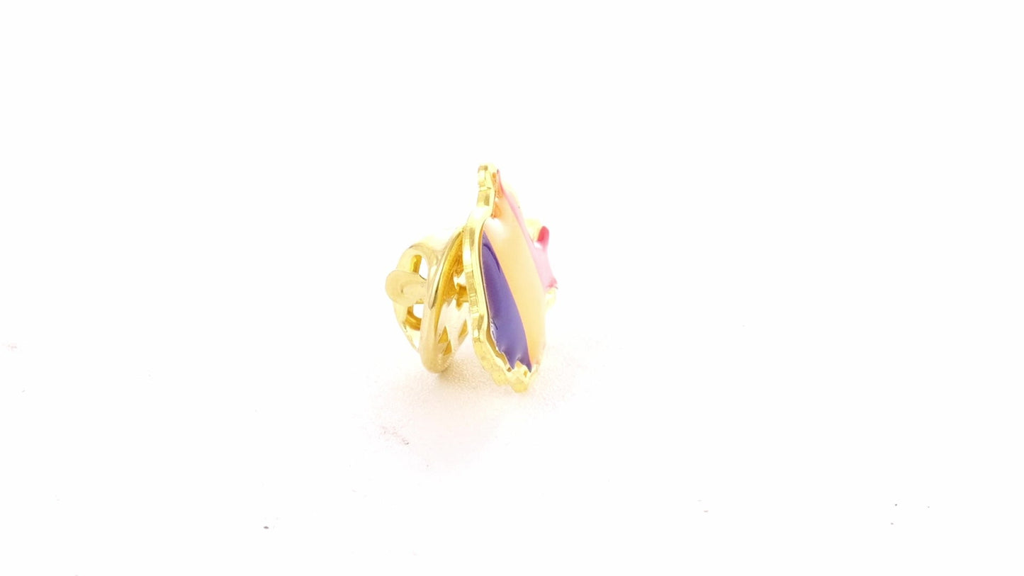 Tricolor gold metallic pin ROMANIA