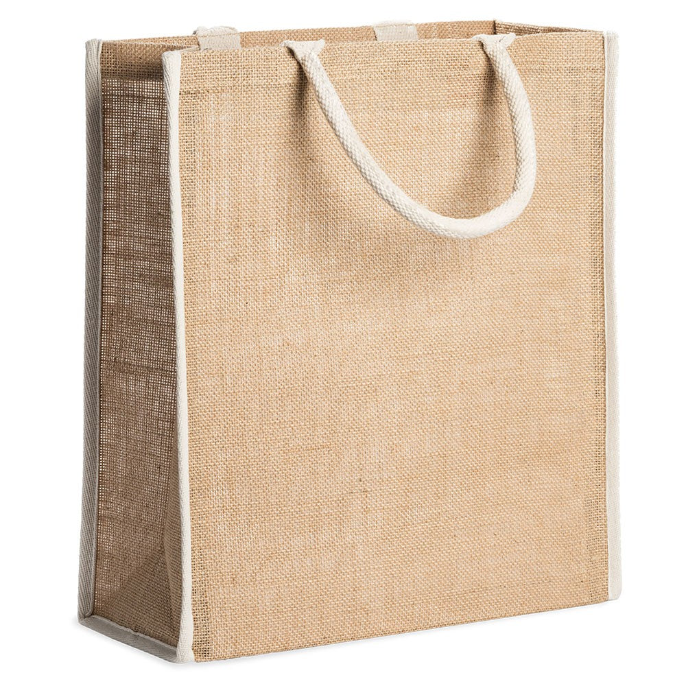 Jute bag with cotton handles 38x42