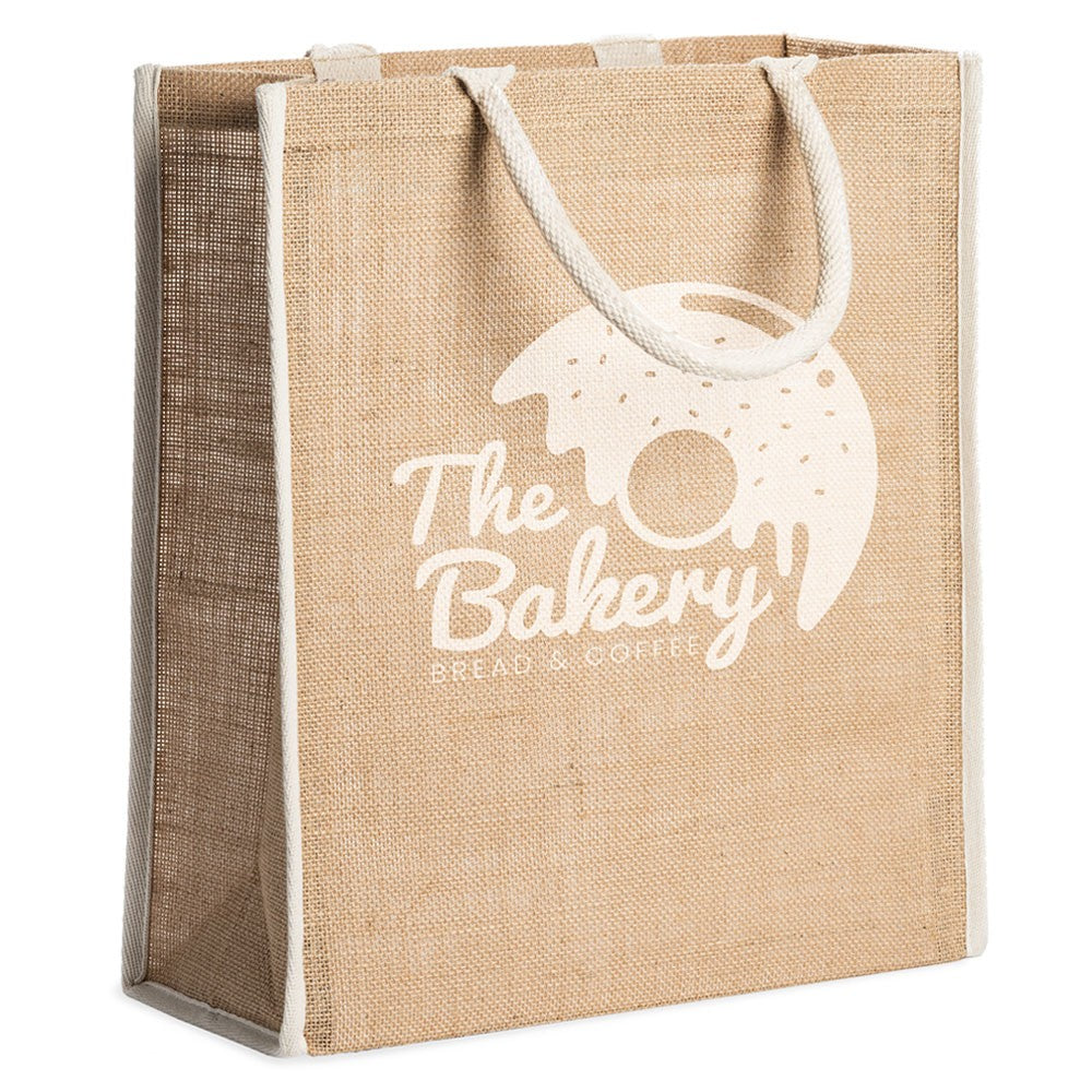 Jute bag with cotton handles 38x42