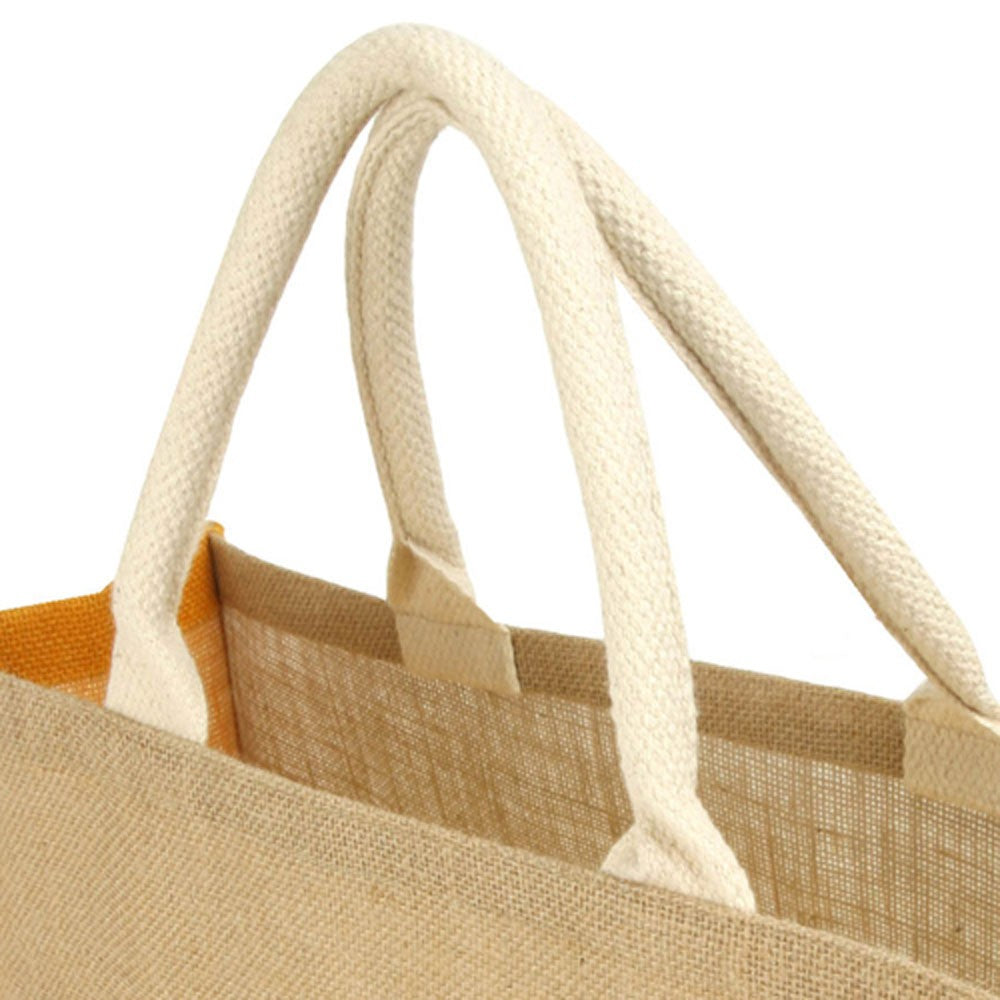 Jute bag with cotton handles 38x42
