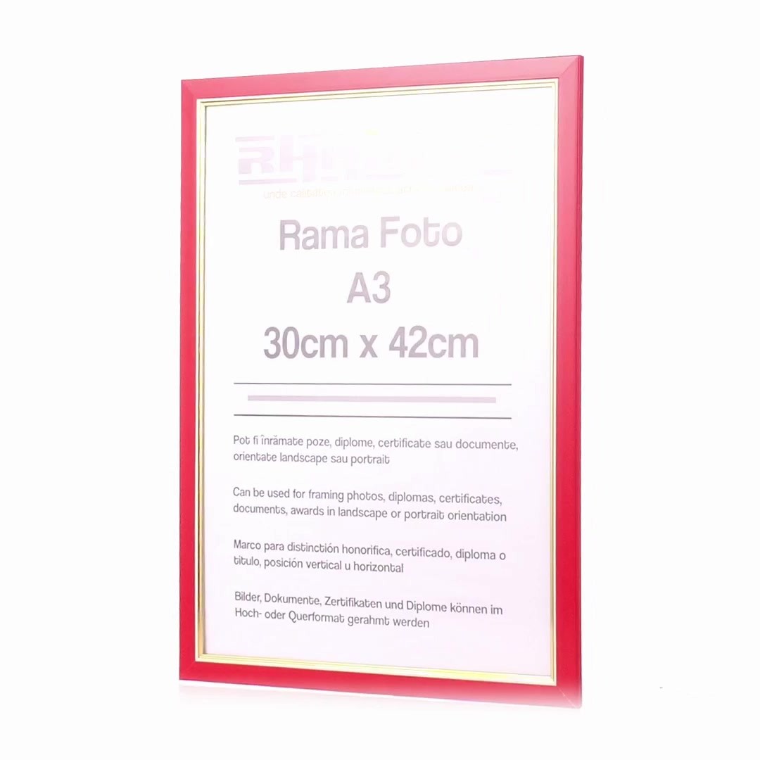 Madrid red+gold photo frame A3