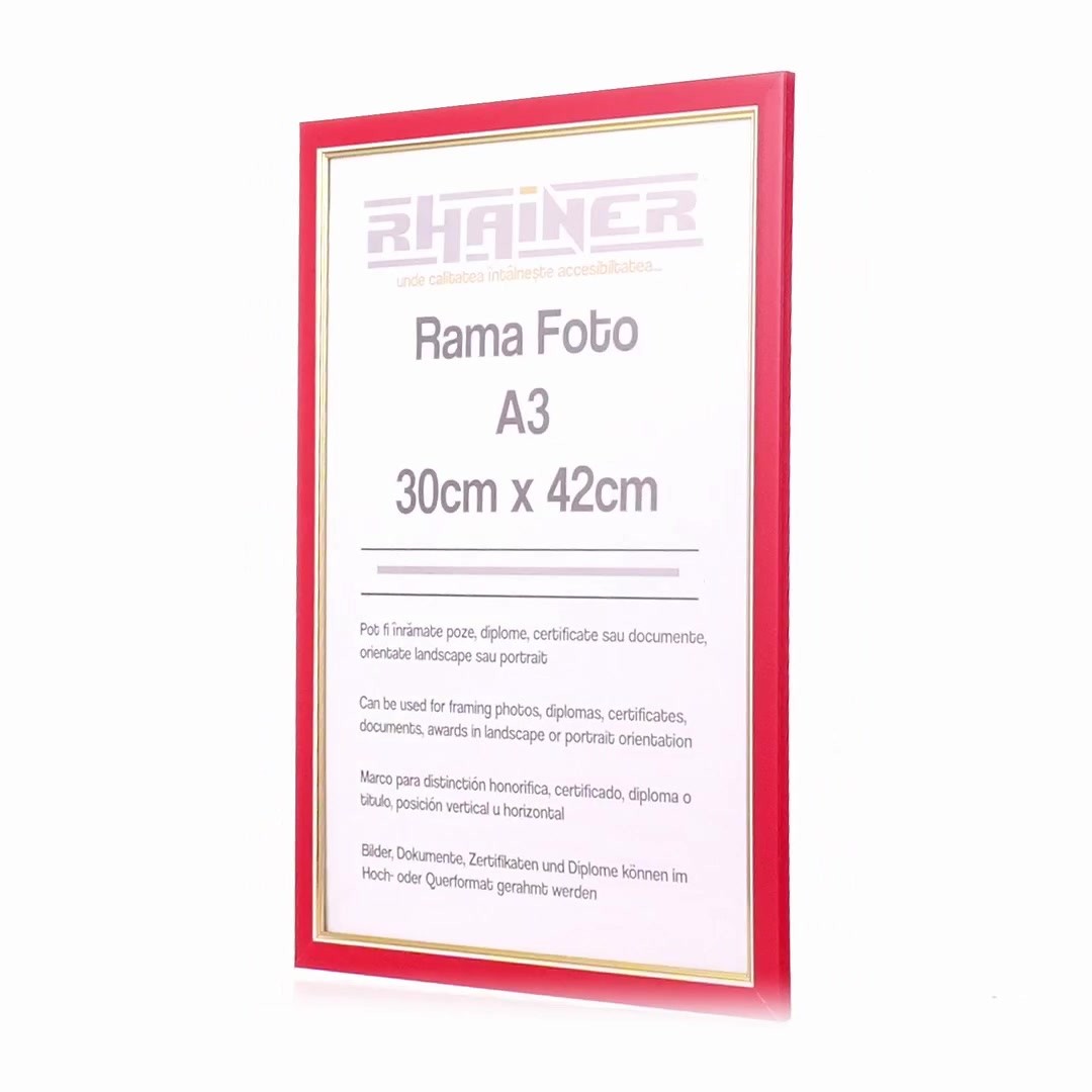 Madrid red+gold photo frame A3