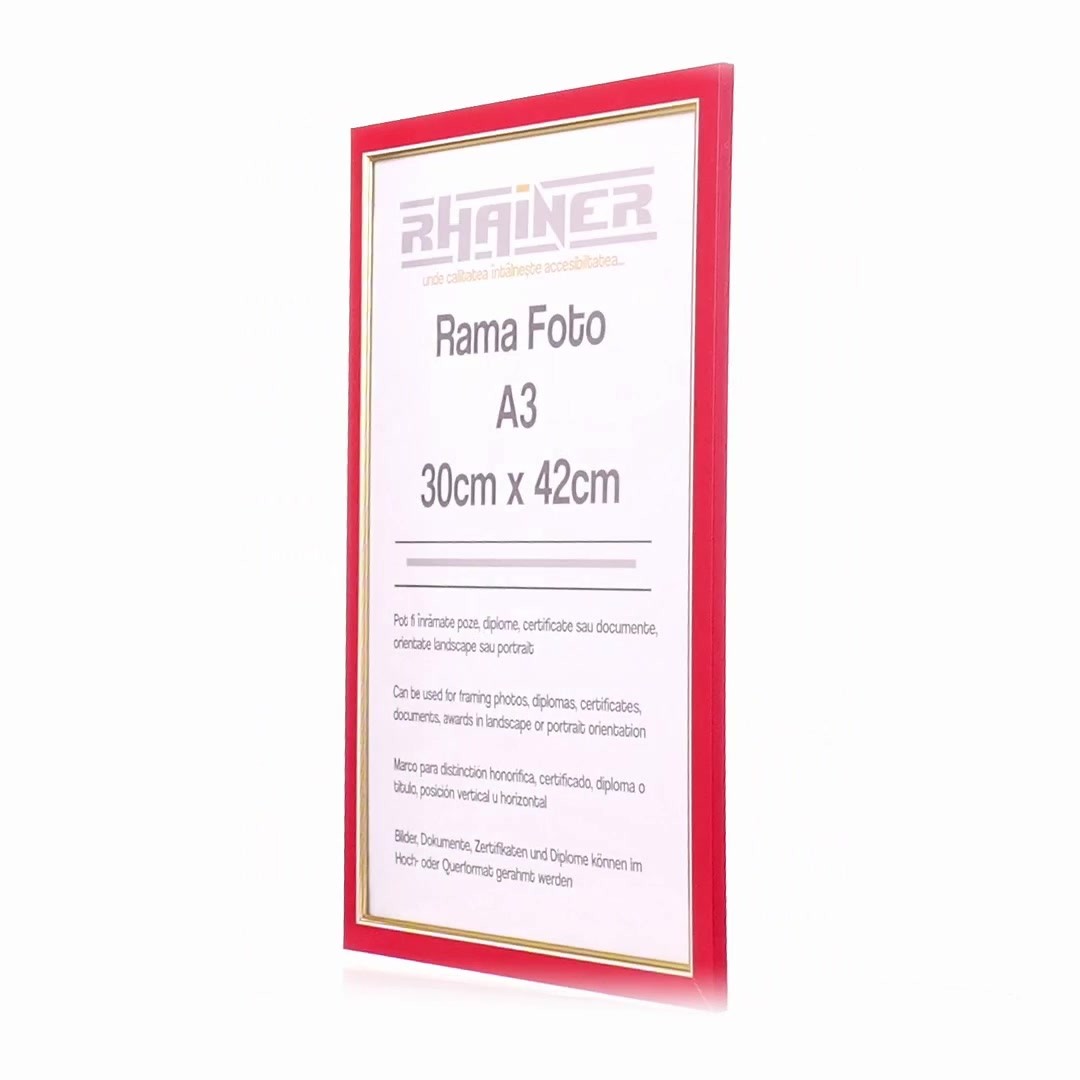 Madrid red+gold photo frame A3