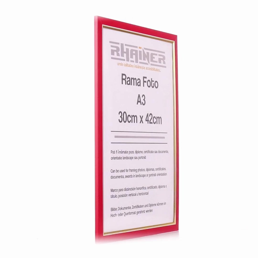 Madrid red+gold photo frame A3