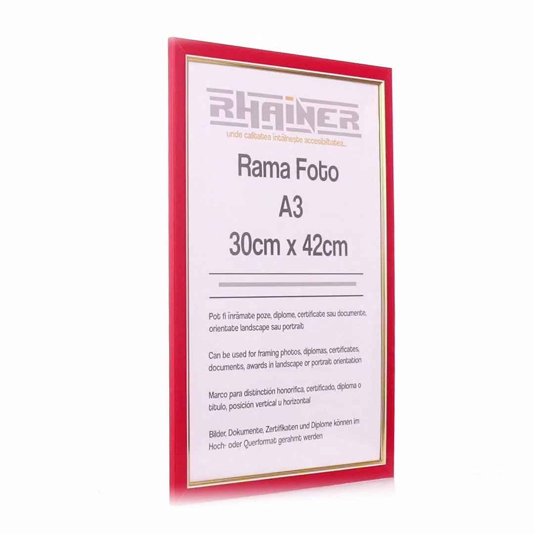 Madrid red+gold photo frame A3
