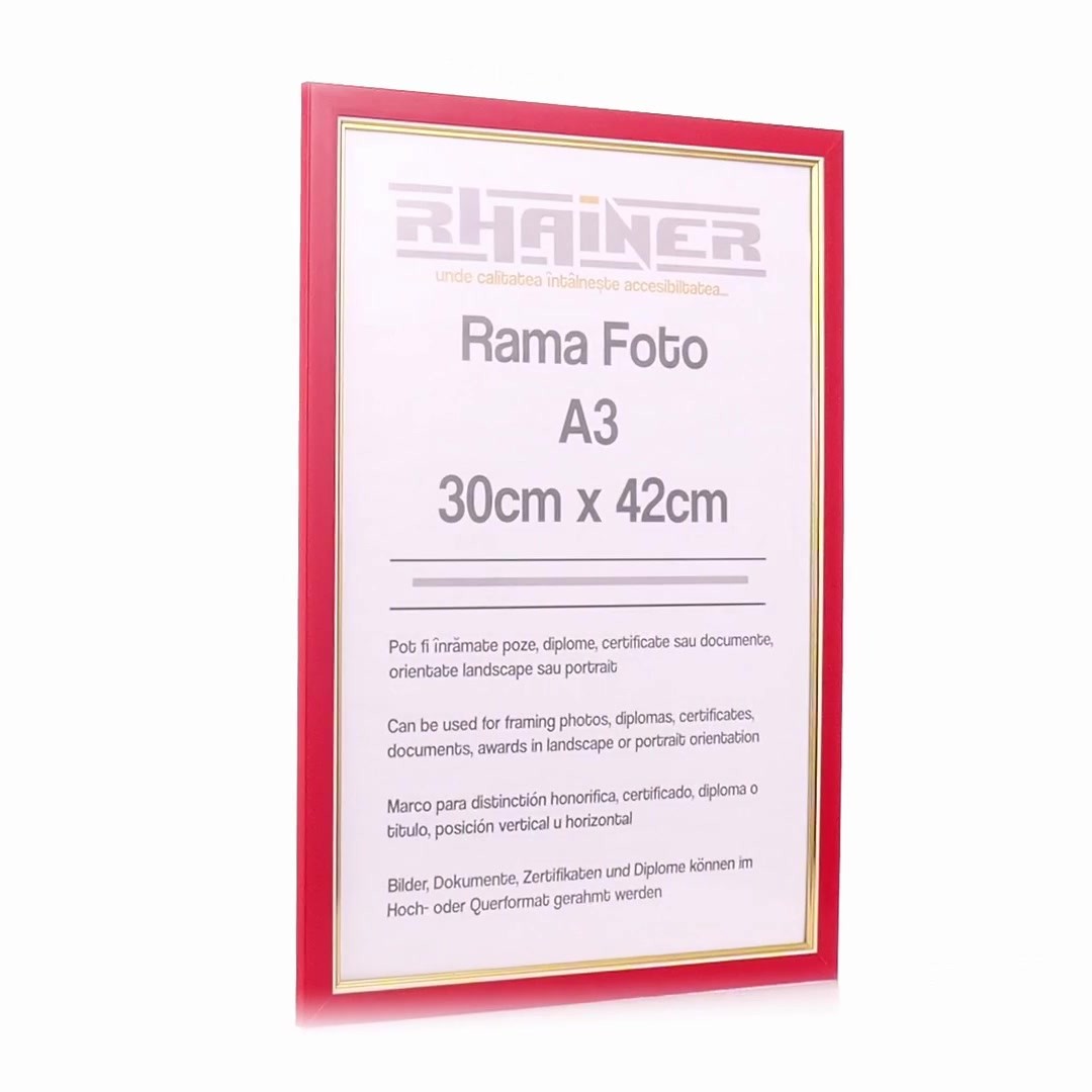 Madrid red+gold photo frame A3