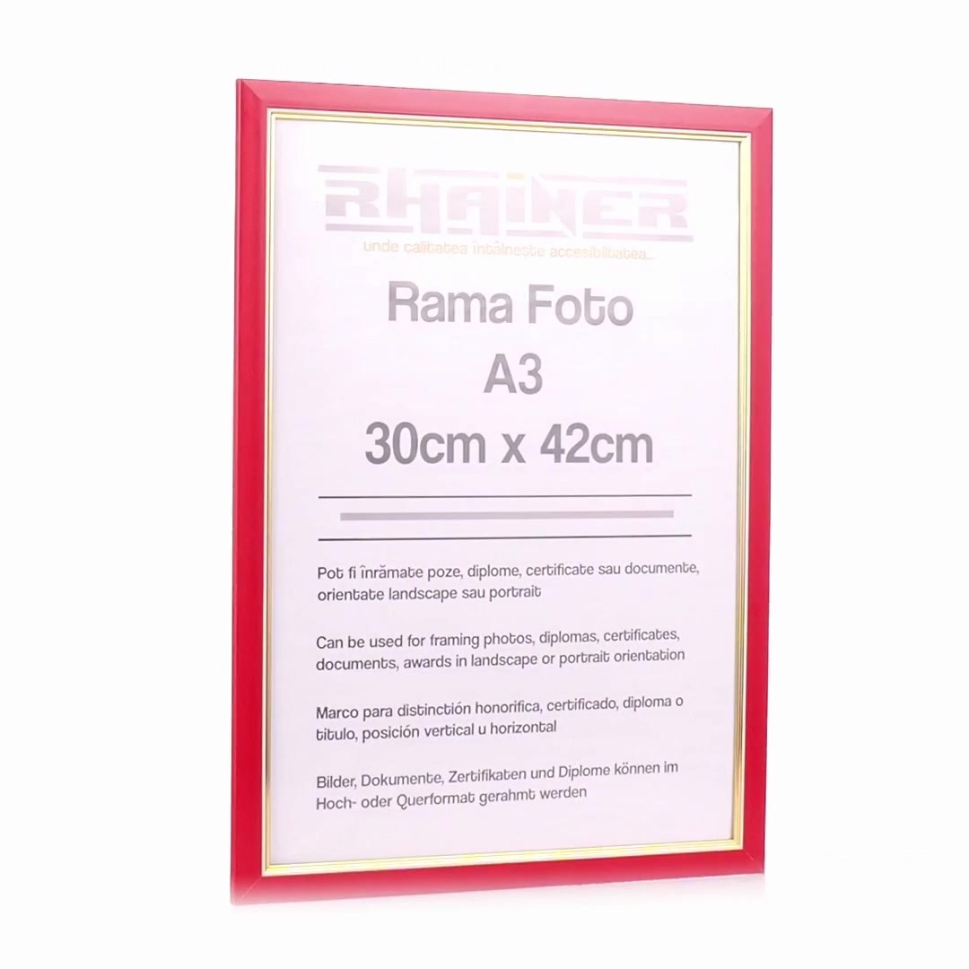 Madrid red+gold photo frame A3
