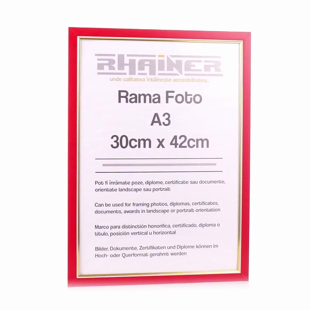 Madrid red+gold photo frame A3