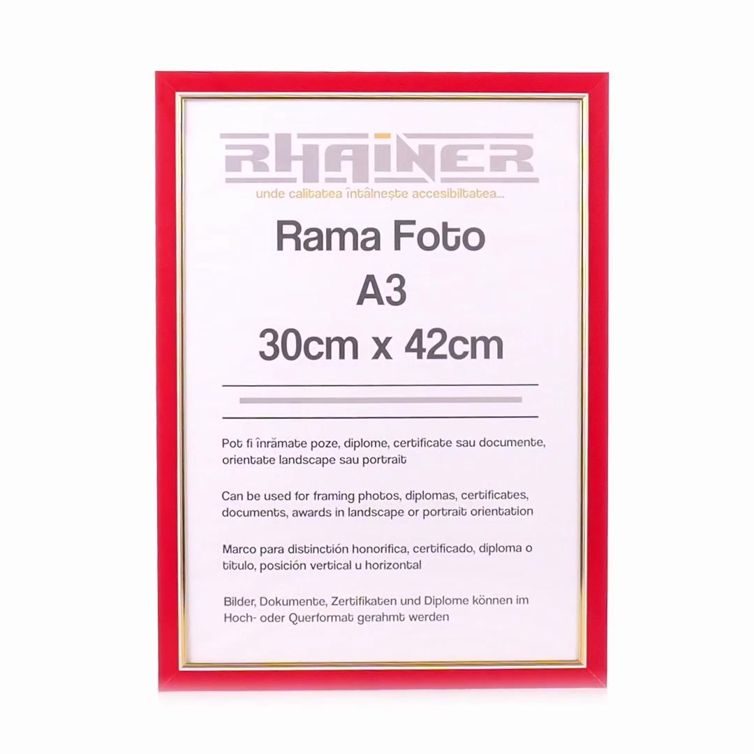 Madrid red+gold photo frame A3