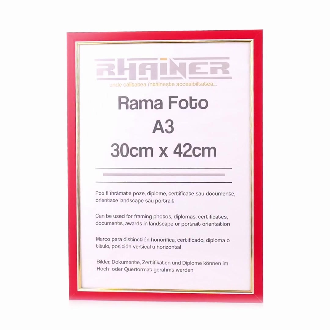 Madrid red+gold photo frame A3