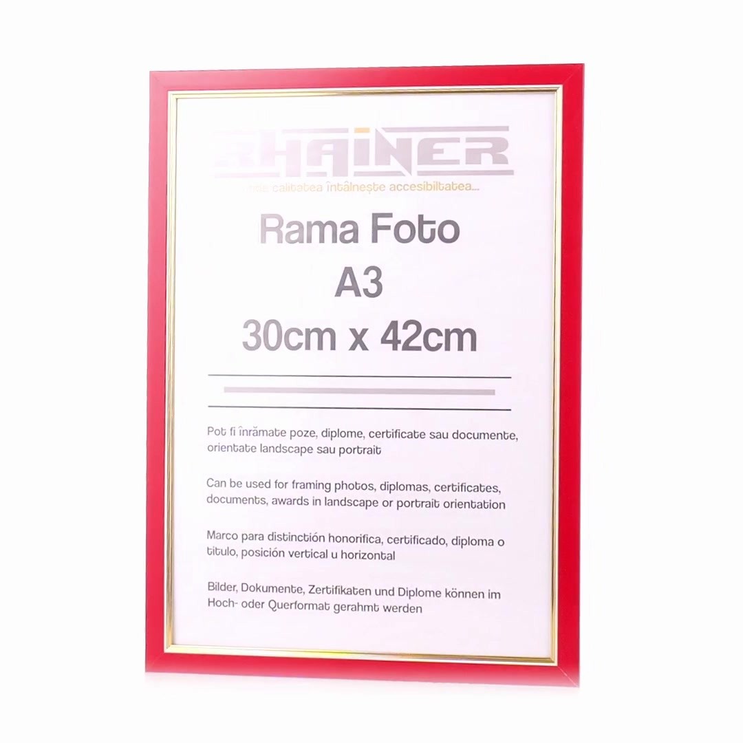 Madrid red+gold photo frame A3