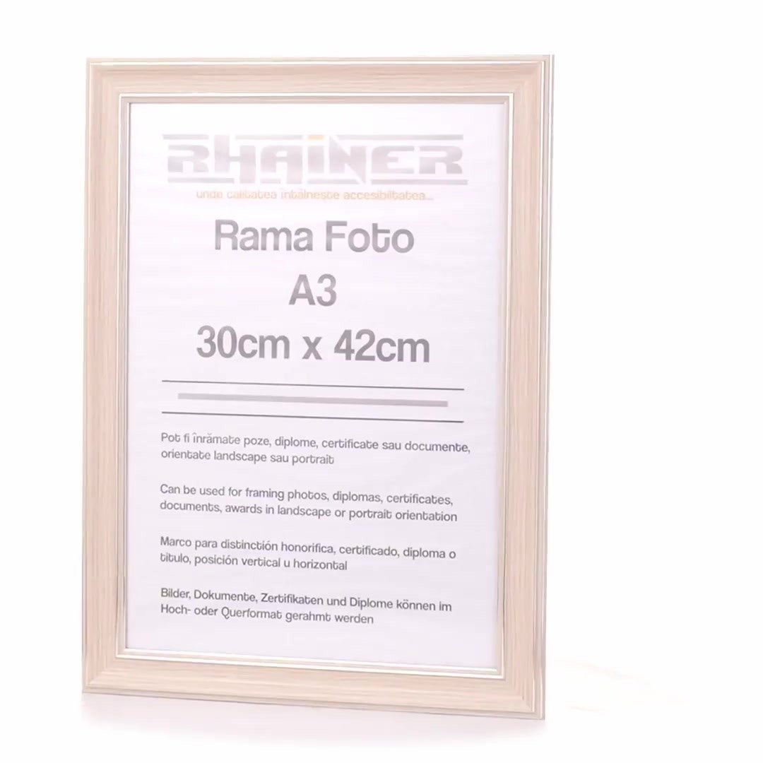 Malaga cream+silver photo frame A3