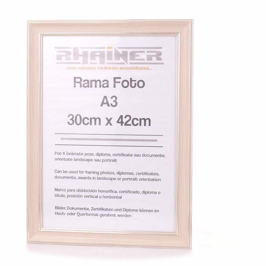 Malaga cream+silver photo frame A3