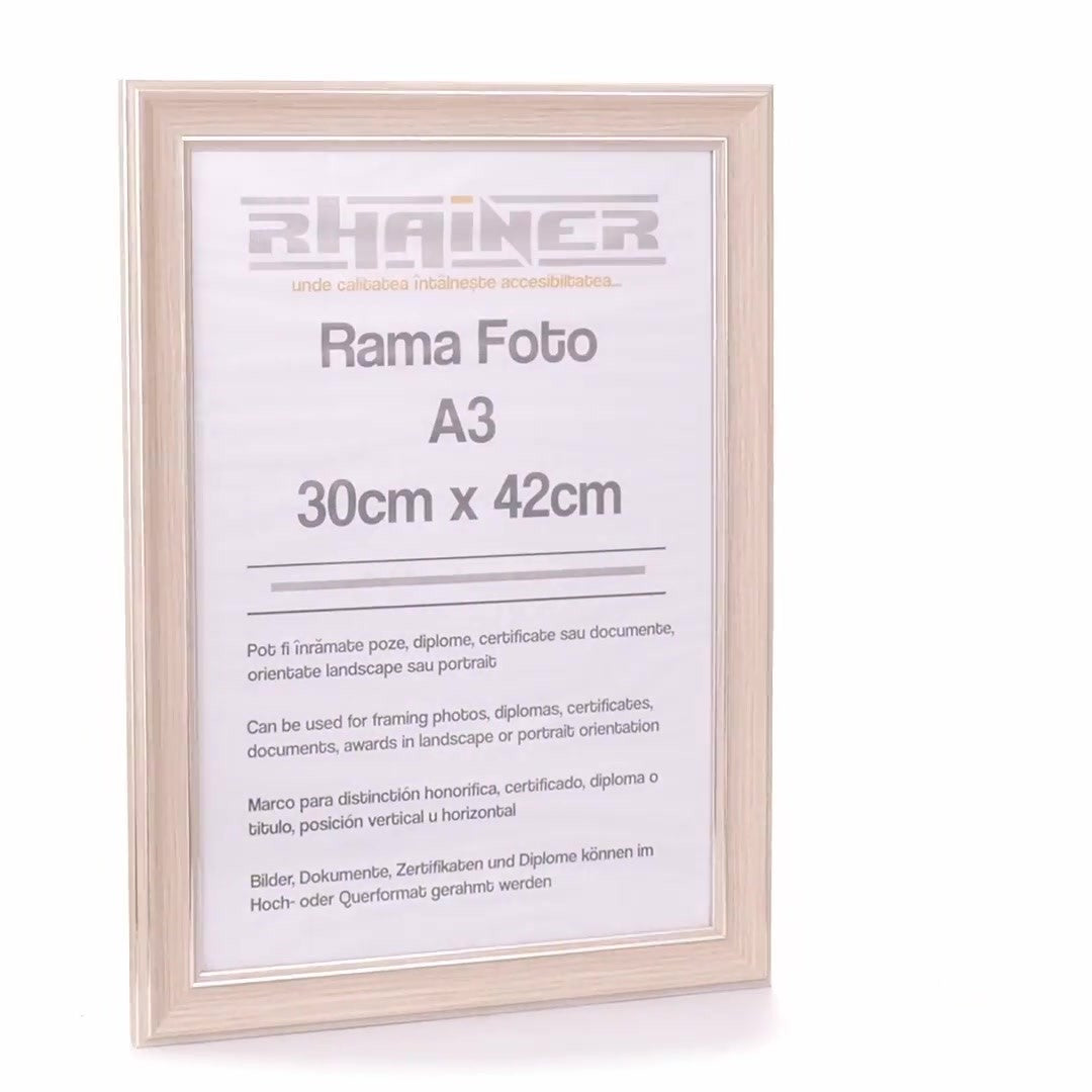 Malaga cream+silver photo frame A3