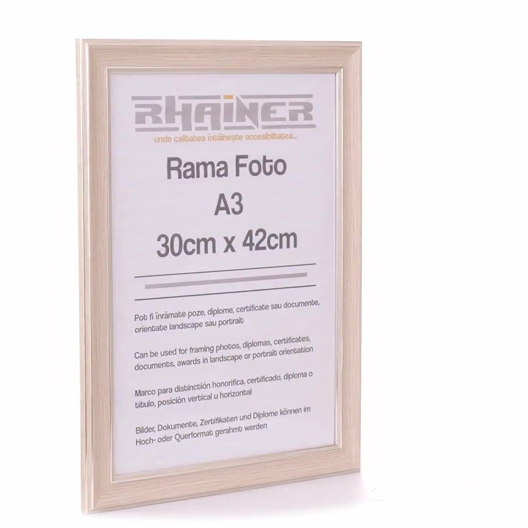 Malaga cream+silver photo frame A3