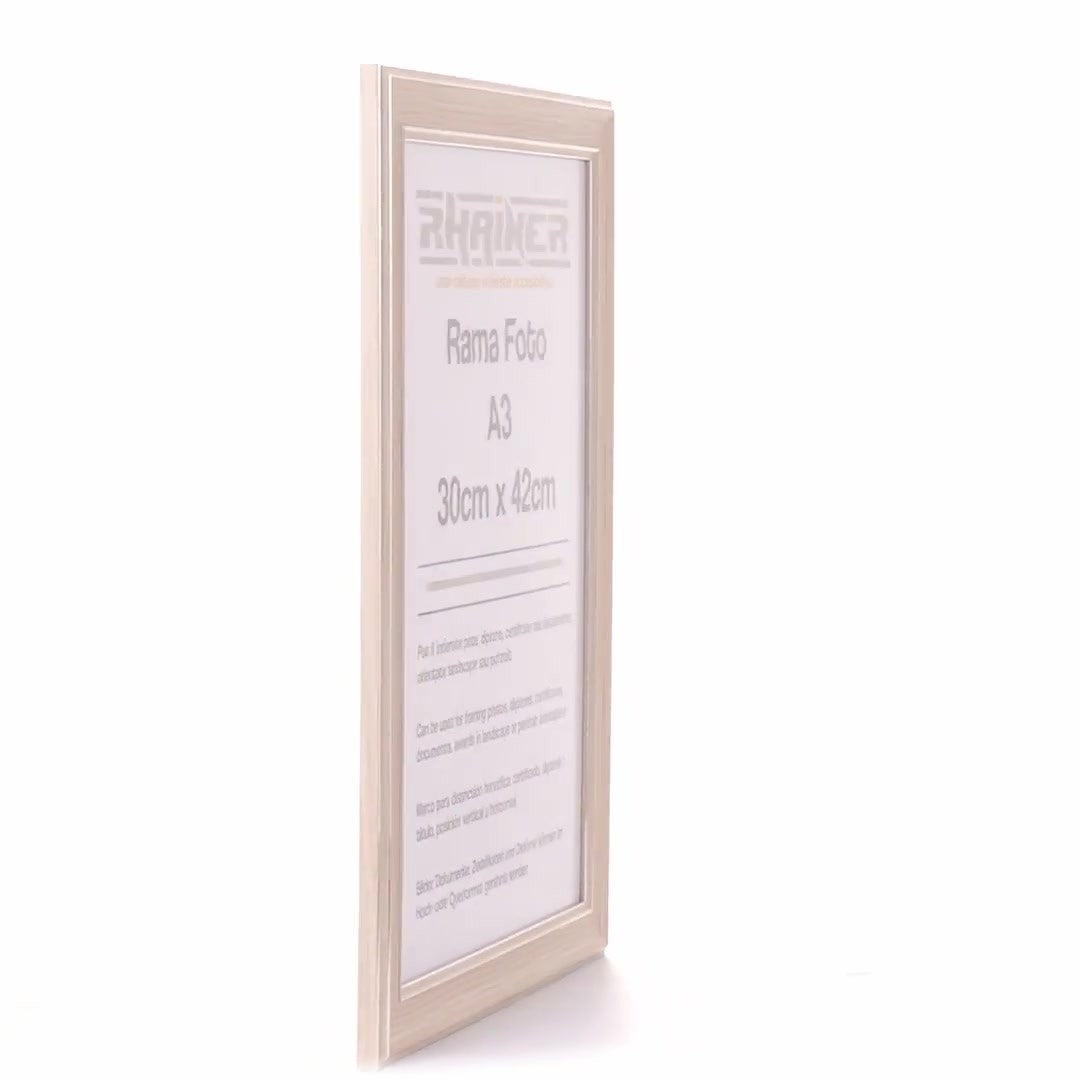 Malaga cream+silver photo frame A3