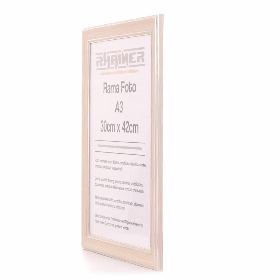 Malaga cream+silver photo frame A3