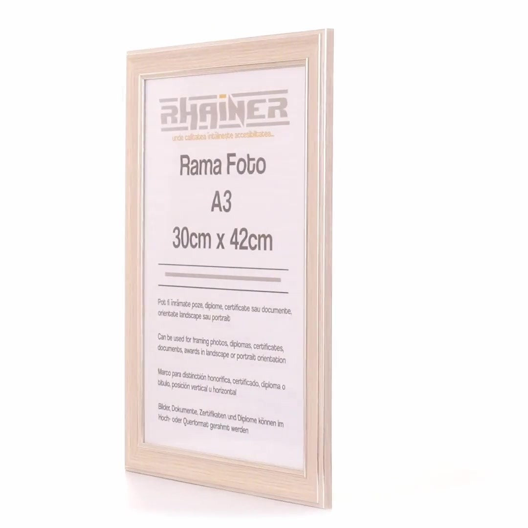 Malaga cream+silver photo frame A3