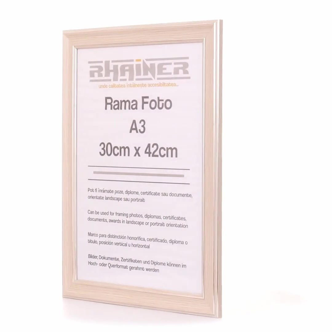 Malaga cream+silver photo frame A3