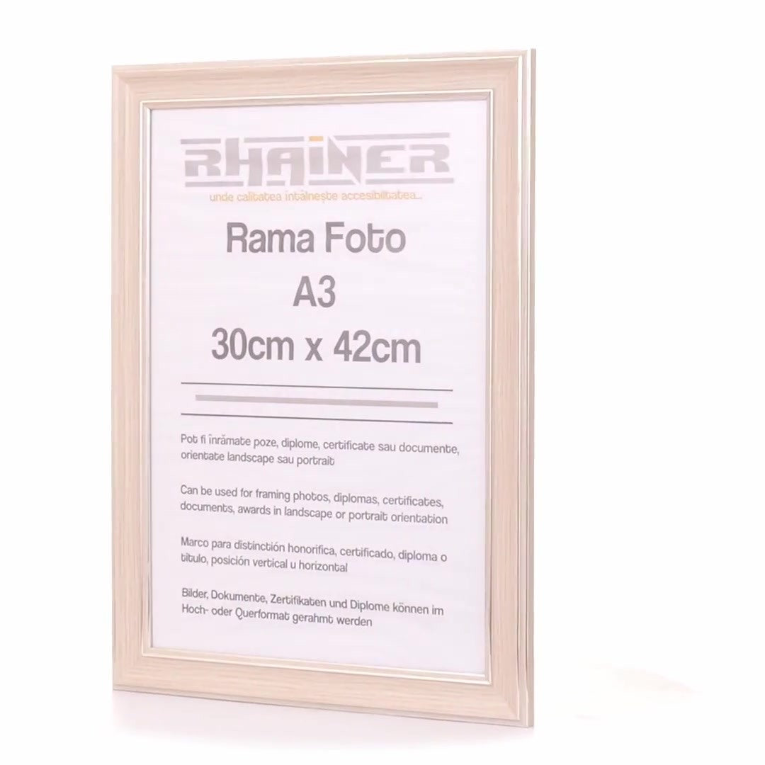Malaga cream+silver photo frame A3