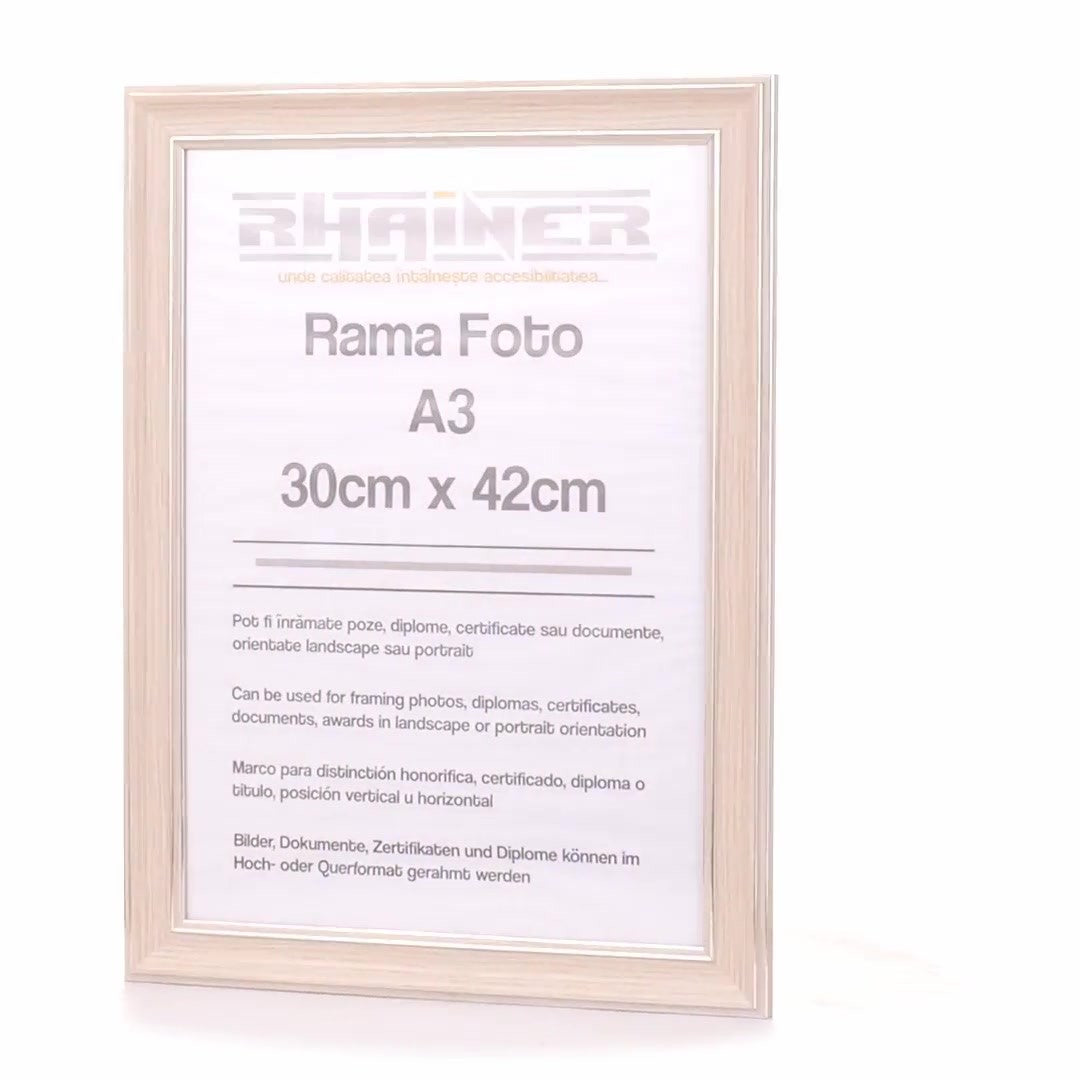 Malaga cream+silver photo frame A3