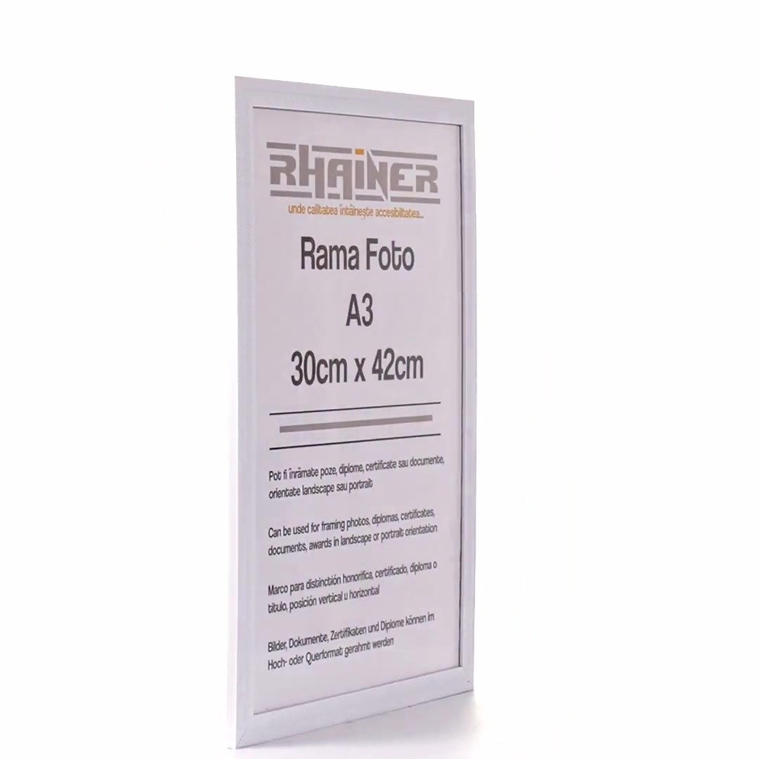 Textured white Leon photo frame A3