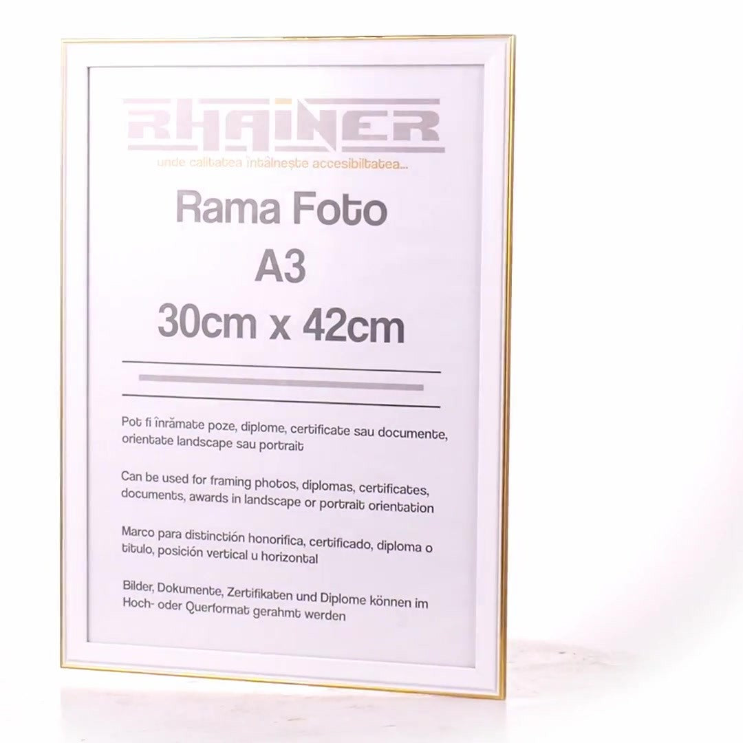 Barcelona photo frame white+gold A3