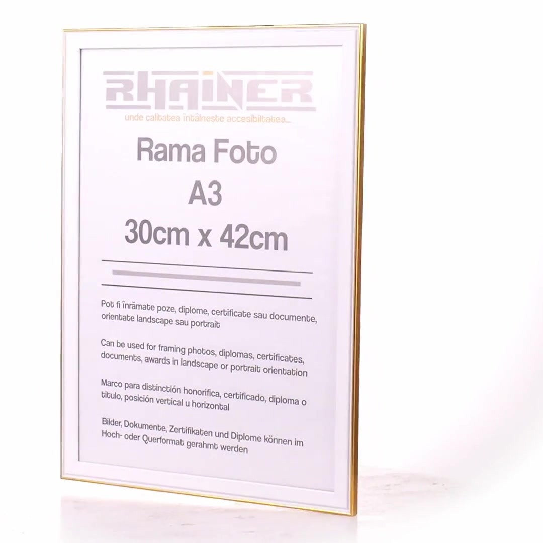 Barcelona photo frame white+gold A3
